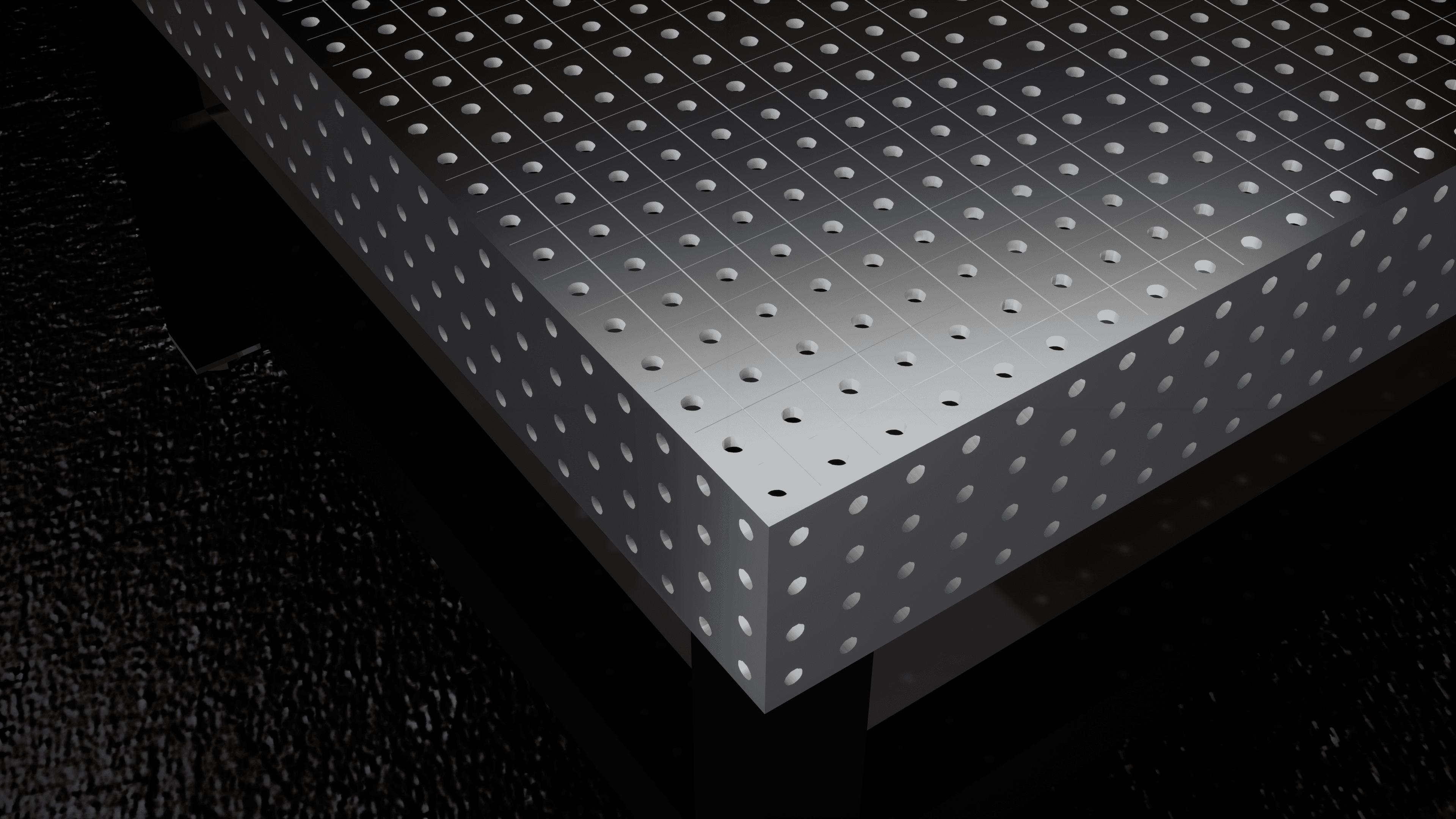 WG-001 perforated worktop and reference grid detail